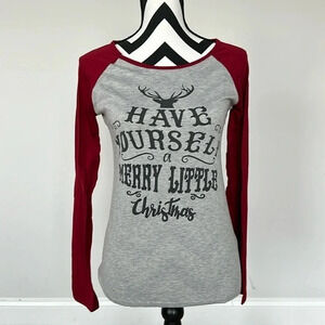 Have Yourself a Merry Little Christmas Basball Tshirt Sz SM